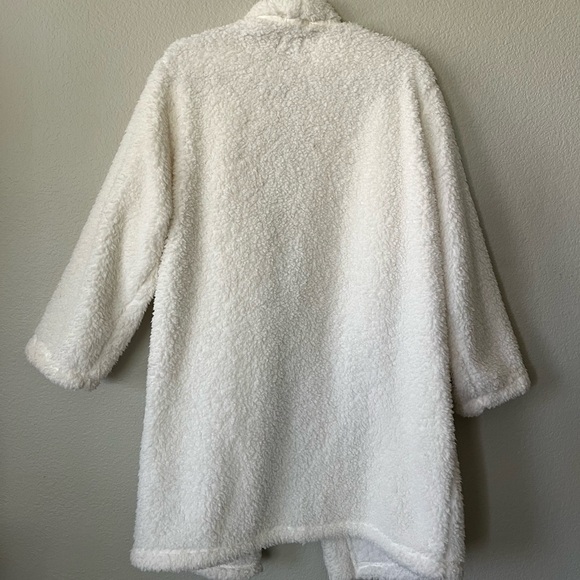 Kate Spade New York White Sherpa Fleece Robe With Pockets Women’s Size M - Picture 3 of 14